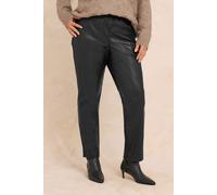 EVANS Curve Faux Leather Trousers - Women's - Plus Size Curve Black