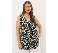 Evans Women's Floral Pleat Front Vest Top in Black | Size: 18 Evans Black 18
