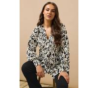 Evans Women's Floral Print Pintuck Blouse in White | Size: 22-24 Evans White 22-24