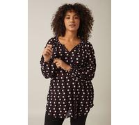 Evans Women's Geometric Print Blouse in Black | Size: 16 Evans Black 16