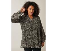 Evans Women's Leopard Print Blouse in Brown | Size: 22-24 Evans Brown 22-24