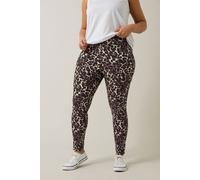 Evans Women's Leopard Print Trousers in Brown | Size: 26-28 Evans Brown 26-28