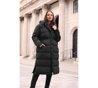 Evans Women's Maxi Puffer Coat in Black | Size: 16 Evans Black 16