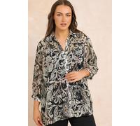 Evans Women's Mesh Boho Blouse in Black | Size: 18 Evans Black 18