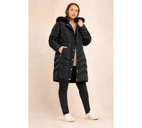 EVANS Curve Faux Fur Trim Padded Parka Coat - Women's - Plus Size Curve