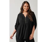 Evans Women's Pintuck Detail Blouse in Black | Size: 18 Evans Black 18