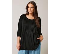 Evans Women's Pintuck Modal Top in Black | Size: 18 Evans Black 18