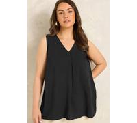 Evans Women's Pleat Swing Vest Top in Black | Size: 18 Evans Black 18