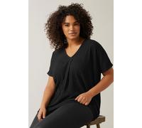 EVANS Curve Plisse Pleat Front Top - Women's - Plus Size Curve Black