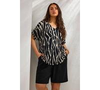 Evans Women's Premium Linen Shorts in Black | Size: 18 Evans Black 18