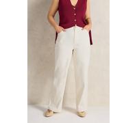 Evans Women's Premium Wide Leg Jeans in Ivory | Size: 28 Evans Ivory 28