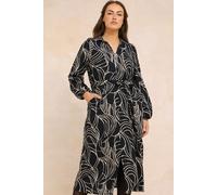 Evans Women's Printed Shirt Dress in Black | Size: 18 Evans Black 18