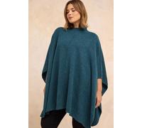 Evans Women's Seam Detail Knitted Cape in Teal | Size: 28-32 Evans Teal 28-32
