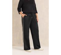 Evans Women's Side Pipe Wide Leg Trousers in Black | Size: 16 Evans Black 16