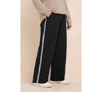 Evans Women's Side Stripe Wide Leg Trousers in Black | Size: 18 Evans Black 18