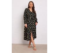 Evans Women's Split Front Dress in Black | Size: 18 Evans Black 18