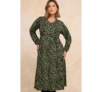 Evans Women's Split Front Dress in Black | Size: 30-32 Evans Black 30-32