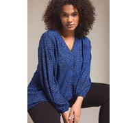 EVANS Curve Cobalt Spot Print Swing Top - Women's - Plus Size Curve