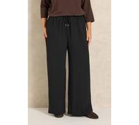 Evans Women's Tie Waist Wide Leg Trousers in Black | Size: 20R Evans Black 20R