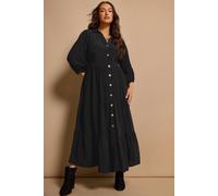 Evans Women's Tiered Maxi Dress in Black | Size: 22-24 Evans Black 22-24