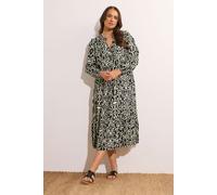 Evans Women's Tiered Midi Dress in Black | Size: 22-24 Evans Black 22-24