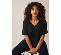 Evans Women's V-Neck T-Shirt in Black | Size: 18 Evans Black 18