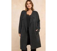 Evans Women's Waterfall Cardigan in Charcoal | Size: 22-24 Evans Charcoal 22-24
