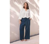 Evans Women's Wide Leg Denim Trousers in Indigo | Size: 30 Evans Indigo 30