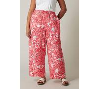 Evans Women's Wide Leg Trousers in Red | Size: 30-32 Evans Red 30-32