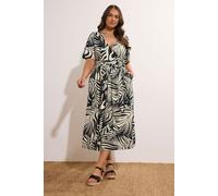 Evans Women's Wrap Midi Dress in Black | Size: 16 Evans Black 16