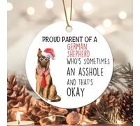 Evans1nism Christmas Hanging Ornaments Proud Parent of A German Shepherd Dog Holiday Keepsake Pet Animal with Gold String Dog Lover Animal Theme Ornament to Remember Holiday And Season 3.2 Inch