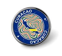 Evans1nism Curacao Flag Pins Sets Memorial National Day National Pride Lapel Pin Holiday Flags Custom Buttons Badge Pins Classic Lapel Pins Accessory For Women Girls Kids