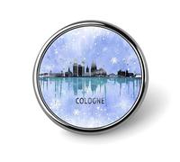 Evans1nism Germany Cologne City Skyline Enamel Pins Sets City State Nation's Capital Jean Buttons Native Backpack Pins State Pride Badge Pins Novelty Lapel Pins Accessory For Women Girls Kids