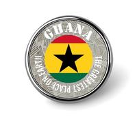 Evans1nism Ghana Flag Pins Sets The Greatest Place On Earth Badge Pin Backpack Pins International Holiday Custom Buttons Bright Lapel Pins Cute Brooch Pin Badges Cloth Wedding Party