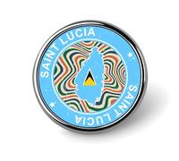 Evans1nism Saint Lucia Flag Pins Pack Country Flags Pins For Backpacks National Flags Lapel Pin National Day Custom Buttons Abstract Badges Brooch For Friends Clothing Decor