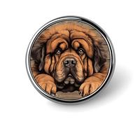 Evans1nism Tibetan Mastiff Dog Peeking Pins Sets Puppy Doggy Dog Animal Lapel Pin Backpack Pins Dogs Puppies Custom Buttons Abstract Pet Animal Lapel Pins Accessory For Men Women Girls