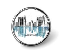 Evans1nism Watercolor UAE Abu Dhabi City Skyline Pins Sets State Pride Traveller Lapel Pin Visitor Backpack Pins State Town Badge Pins Modern Fashion Accessory For Backpacks Decor