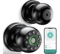 EVANSHOW Smart Door Knob Fingerprint Lock 4-in-1 Keyless Entry (Fingerprint/App/Code/Key) Biometric Door with Auto-Lock Easy Install for Home/Bedroom/Office