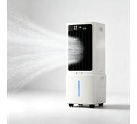 Evaporative Air Cooler, 12L Water Tank Portable Swamp Cooler with Remote Control, 3 Wind Speeds, 12H Timer, Digital Display, Automatic Swing, Mobile Evaporative Cooler Fan for Home Office Bedroom
