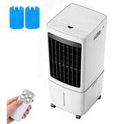 Evaporative Air Cooler 3 in 1 Mobile Portable Air Cooler with Digital Display, Humidifier, Portable Cooler Fan with 2 Ice Boxes, 12L Water Tank, 65W, 3 Speeds, Remote Control, 7.5H Timer for Home