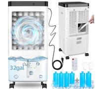 Evaporative Air Cooler, 3 in 1 Portable Air Conditioner with Gala Large Water Tank, Swamp Coolers with Timer, 3 Speed, 80° Oscillation, AC Unit for