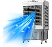 Evaporative Air Cooler Fan with Humidifier 55L Large Water Tank, 120° Oscillation 3-Speed Portable Swamp Coolers Powerful Motor for Commercial & Industrial Use