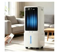 Evaporative Air Cooler with 12L Detachable Water Tank, 3 Speeds & 3 Modes Portable Cooling Fan, 12H Timer, Wide Oscillation, Remote Control, for Home, Bedroom & Office