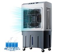 Evaporative Air Cooler with 13.2 Gallon Water Tank, 120° Oscillation, 4 Ice Packs, 24H Timer, 3 Wind Speeds for Room, Bedroom, Garage