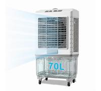 Evaporative Air Cooler with Wheel, Industrial Swamp Air Cooler with 70L Tank, Portable Air Conditioner with 3 Speeds, 120° Oscillation for Home Office Garage