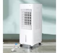 Evaporative cooler, portable mobile air conditioner with 10-liter tank, 3 speed settings, 120° oscillation, multidirectional casters, 2 cooling units included, air cooler fan