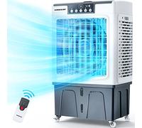 Evaporative Cooler, VAGKRI 3500CFM Air Cooler, 120°Oscillation Swamp Cooler with Remote Control, 24H Timer, 3 Wind Speeds for Outdoor Indoor Use,11.2Gallon