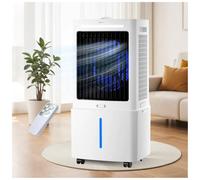 Evaporative Cooler with Remote, 3 Wind Speeds, 12H Auto-Off Timer, 25L Easy-Remove Tank, 10m Cooling Range, Ice Pack, Air Conditioner Cooler for Bedrooms, Homes