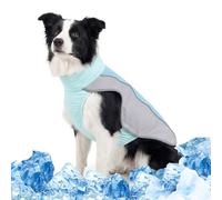 Evaporative Dog Cooling Vest, Breathable Mesh Cooling Jacket with Reflective Stripe, Summer Pet Cooler Coat for Small Medium Large Dogs, Ideal for Walking, Hiking & Camping (Blue, L)