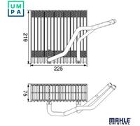 MAHLE AIR CONDITIONING EVAPORATOR AE38000S FOR AUDI SKODA VW